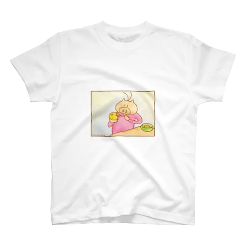 ぴーちゃんのごはん(裏にぶたさん) スタンダードTシャツ