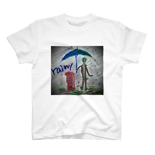 雨の日ポストと木の男 スタンダードTシャツ