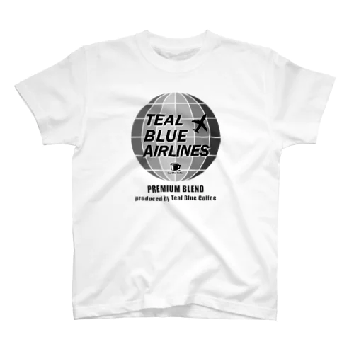 TEAL BLUE AIRLINES - grayscale Ver. - Regular Fit T-Shirt