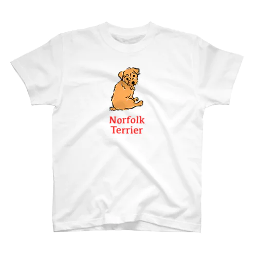 ふりむき犬（ドット）レッド Regular Fit T-Shirt