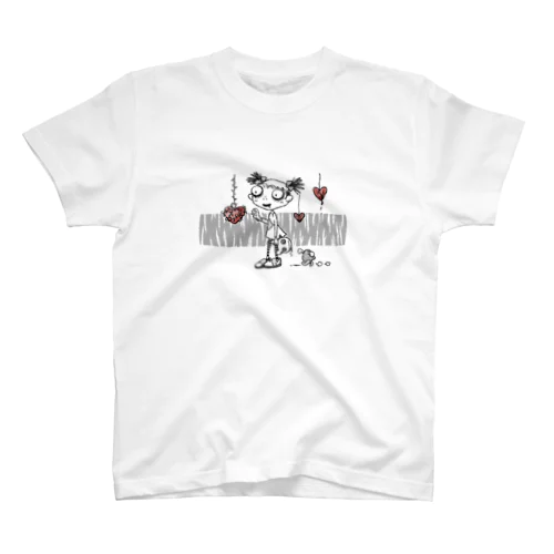 ゾンビの女の子 モノクロ Regular Fit T-Shirt