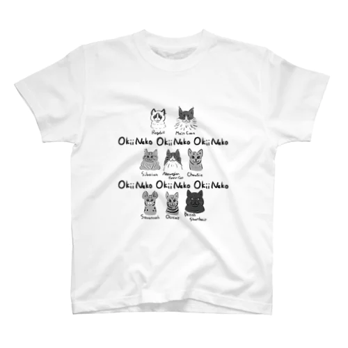 okii neko　文字多いバージョン スタンダードTシャツ