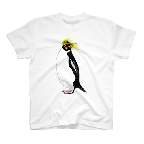 　風に吹かれるイワトビペンギンさん(文字無しバージョン スタンダードTシャツ