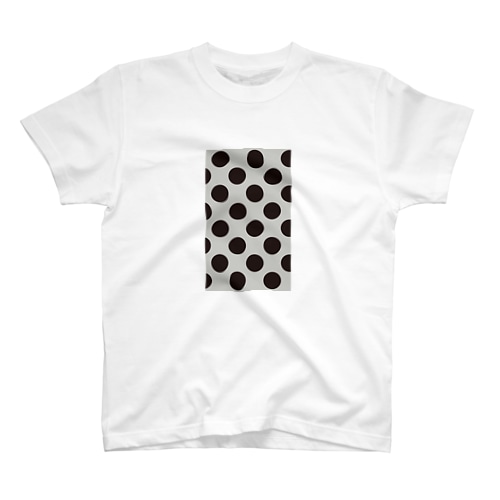 greige × black dot Regular Fit T-Shirt