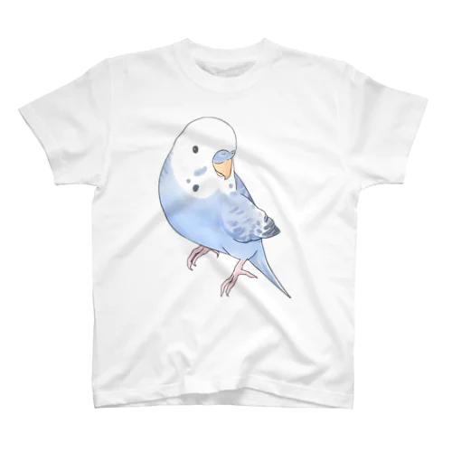 おしゃま美人セキセイインコちゃん【まめるりはことり】 スタンダードTシャツ