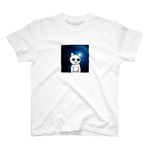 宇宙な白猫くん Regular Fit T-Shirt