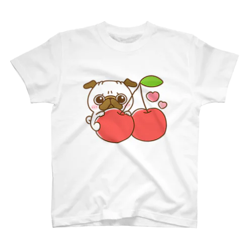 さくらんぼパグちゃん Regular Fit T-Shirt