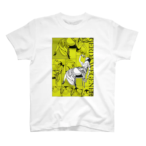 GERDA "Collage yellow" Regular Fit T-Shirt