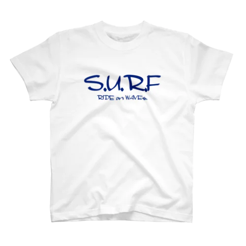 〝SURF〟NAVY Regular Fit T-Shirt