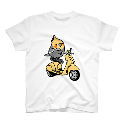 Chubby Bird バイクに乗ったオカメインコ スタンダードTシャツ