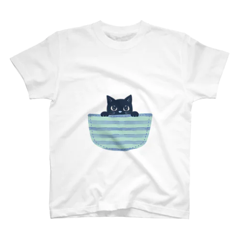 ポケットに黒猫 スタンダードTシャツ