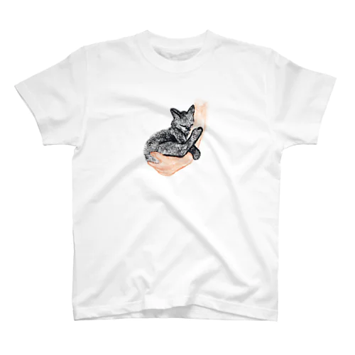 あったかいとあったかい。好きと好きが混ざり合う。猫と人 スタンダードTシャツ