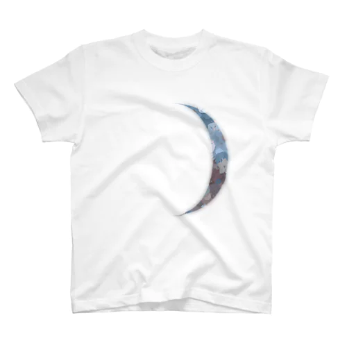 Moon face designed with summer flowers No.2 スタンダードTシャツ