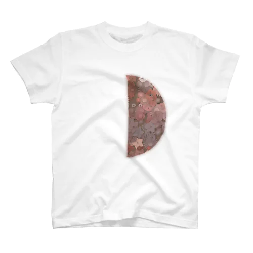 Moon face designed with summer flowers No.7 Regular Fit T-Shirt