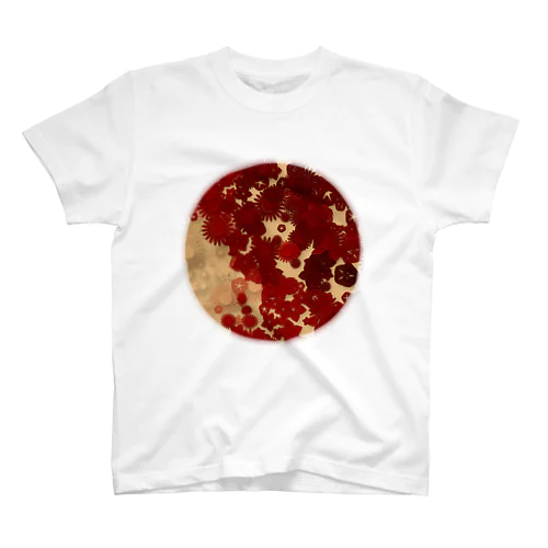 Moon face designed with summer flowers No.15 スタンダードTシャツ