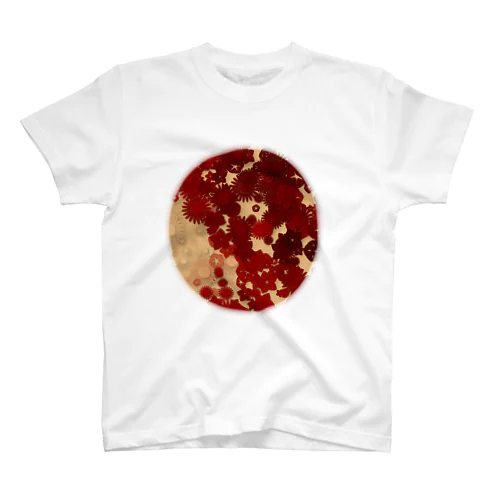 Moon face designed with summer flowers No.16 スタンダードTシャツ