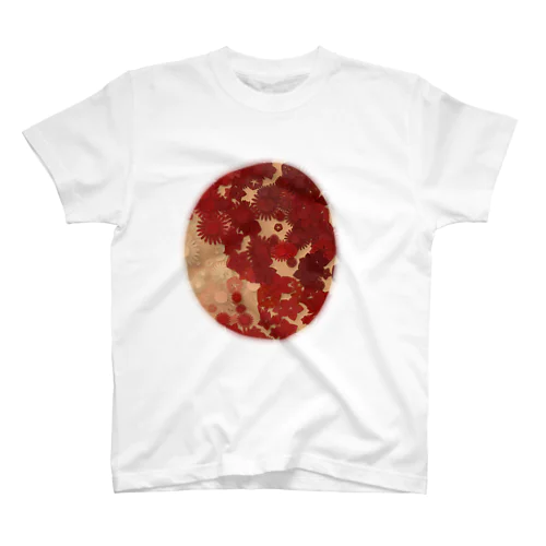 Moon face designed with summer flowers No.17 スタンダードTシャツ