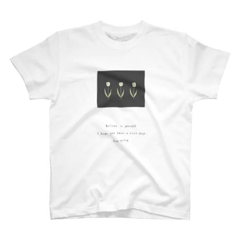 creamTulip × charcoalbrown Regular Fit T-Shirt