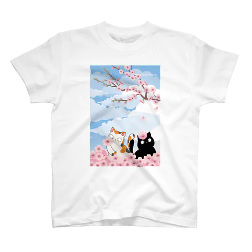 猫と花 Regular Fit T-Shirt