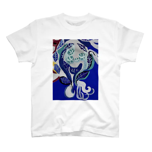 紺碧の葉魚と花❶ Regular Fit T-Shirt