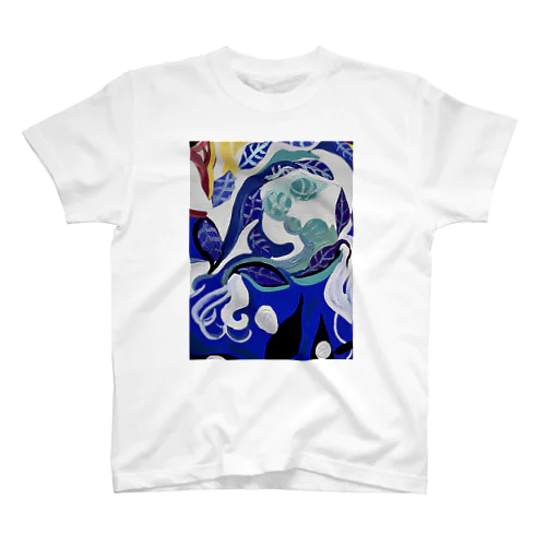 紺碧の葉魚と花❷ Regular Fit T-Shirt