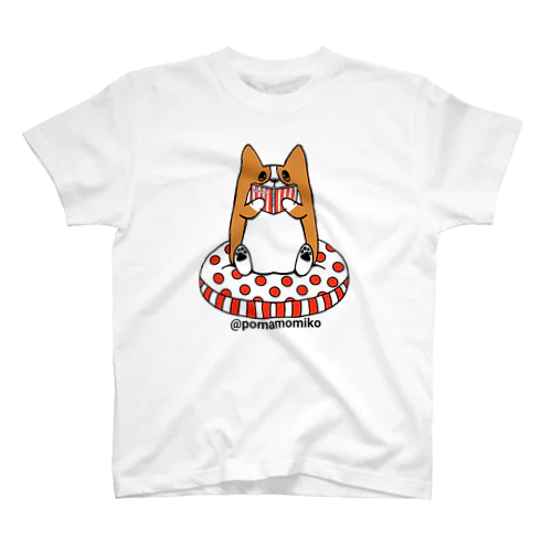 pomamomiko コーギー　Tシャツ WelshCorg Corgi 読書 Regular Fit T-Shirt