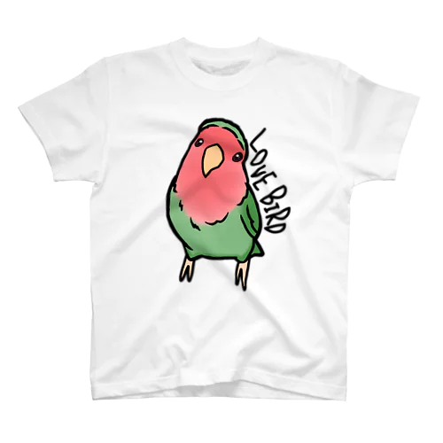 小首を傾げるコザクラインコ スタンダードTシャツ