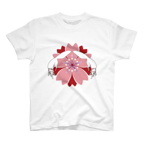 赤紅桜と屏風狐 スタンダードTシャツ