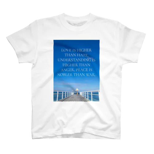 Peace and Blue sky【偉人の名言×沖縄】 Regular Fit T-Shirt