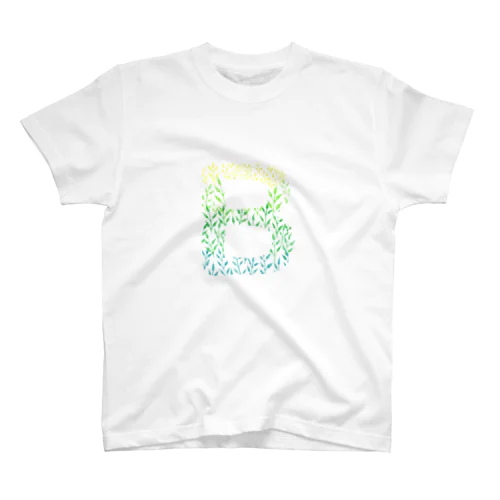 Alphabet B -gradation leafs style- Regular Fit T-Shirt