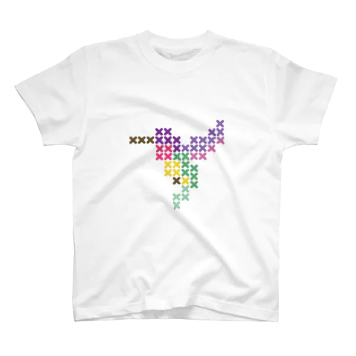 ハミングバード-大  Cross-stitch スタンダードTシャツ