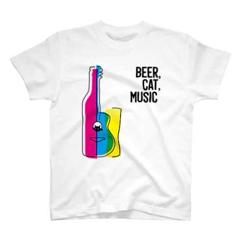 BEER,CAT,MUSIC Regular Fit T-Shirt