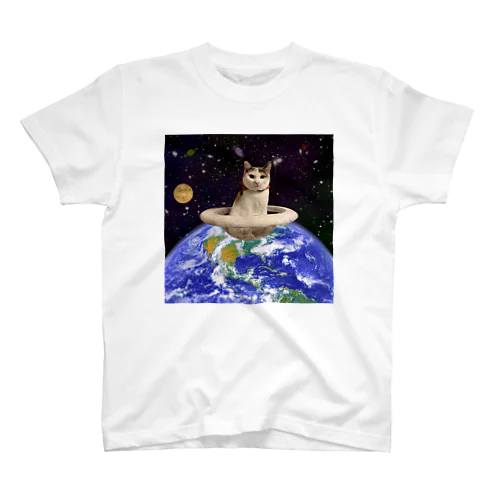 うに丸水産 宇宙ねこ半袖T スタンダードTシャツ