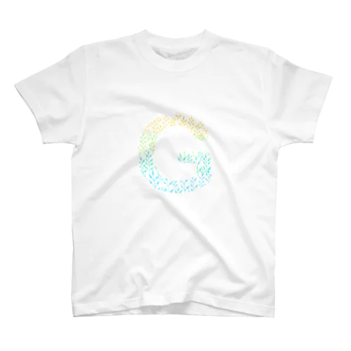 Alphabet G -gradation leafs style- Regular Fit T-Shirt