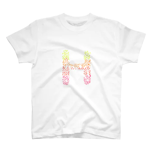 Alphabet H -gradation leafs style- スタンダードTシャツ