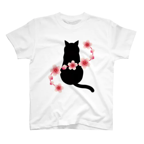 桜満開猫 スタンダードTシャツ