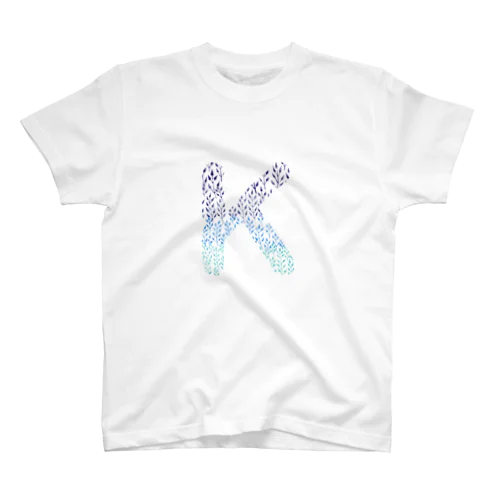 Alphabet K -gradation leafs style- スタンダードTシャツ