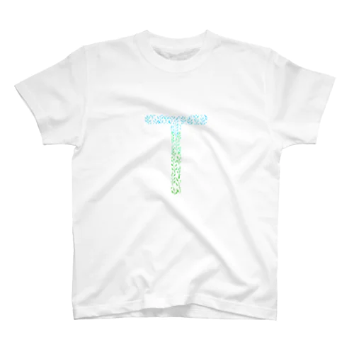 Alphabet T -gradation leafs style- Regular Fit T-Shirt