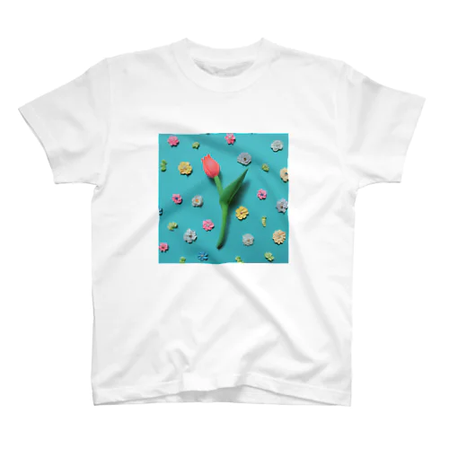 ピンクチューリップの春 Regular Fit T-Shirt