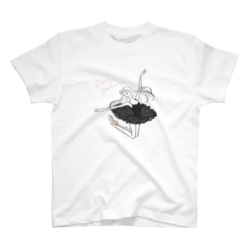 Jumping Ballerina（Black) Regular Fit T-Shirt