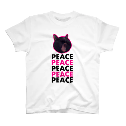 peace 黒猫 Regular Fit T-Shirt