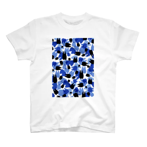 Tooth camo・ブルー スタンダードTシャツ