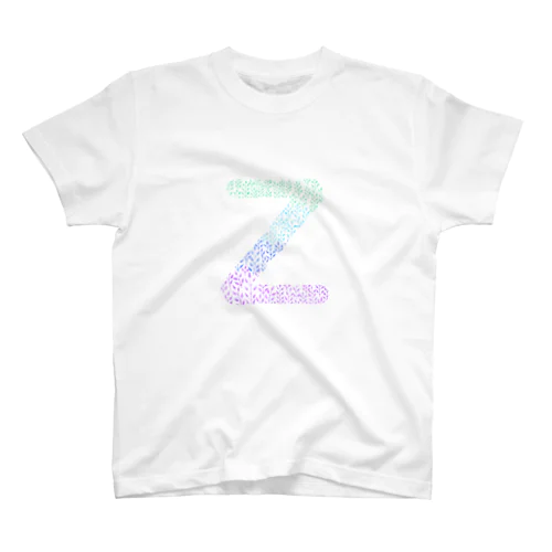 Alphabet Z -gradation leafs style- Regular Fit T-Shirt