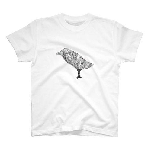 モノクロ鳥 Regular Fit T-Shirt