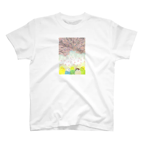 『お花見インコたち』 スタンダードTシャツ