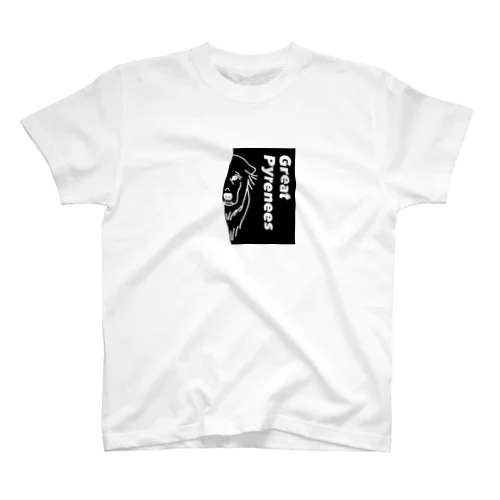 グレートピレニーズ 黒デザイン Regular Fit T-Shirt