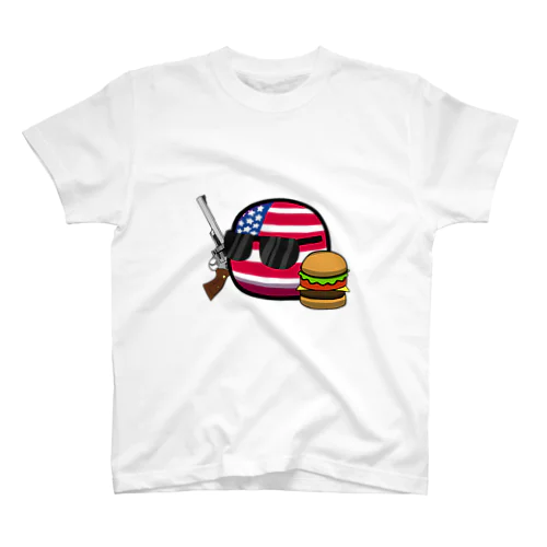 アメリカさん【ポーランドボール】【国旗】 スタンダードTシャツ