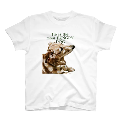 he is the most hungry dog. GREEN Regular Fit T-Shirt