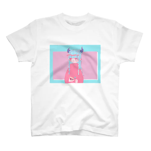 水色ピンクふわふわ女子 Regular Fit T-Shirt