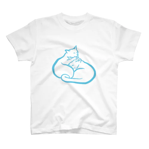 仲良しネコのグルーミング Regular Fit T-Shirt